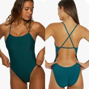 NEW JOLYN Women's Brandon 2 Solid One Piece Swimsuit Size 28 Peacock Teal